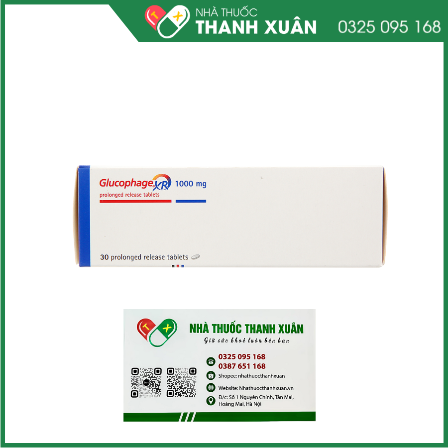 Thuốc Glucophage XR 1000mg điều trị tiểu đường typ II